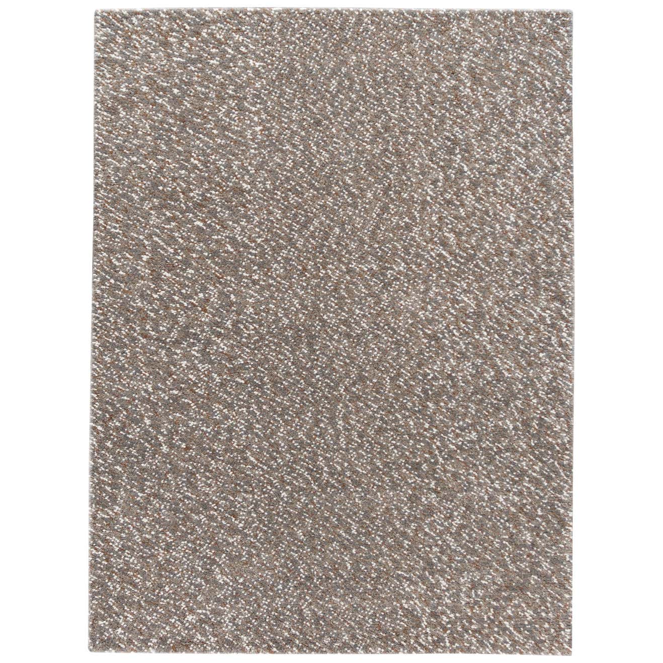Contemporary Handwoven Grey Textured Wool Rug For Sale at 1stDibs