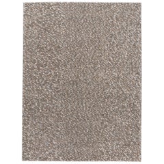 Contemporary Handwoven Grey Textured Wool Rug