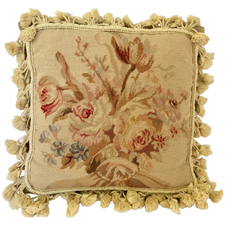 French Provincial Aubusson Style Throw Pillow For Sale at French Provincial Aubusson Style Throw Pillow For Sale at