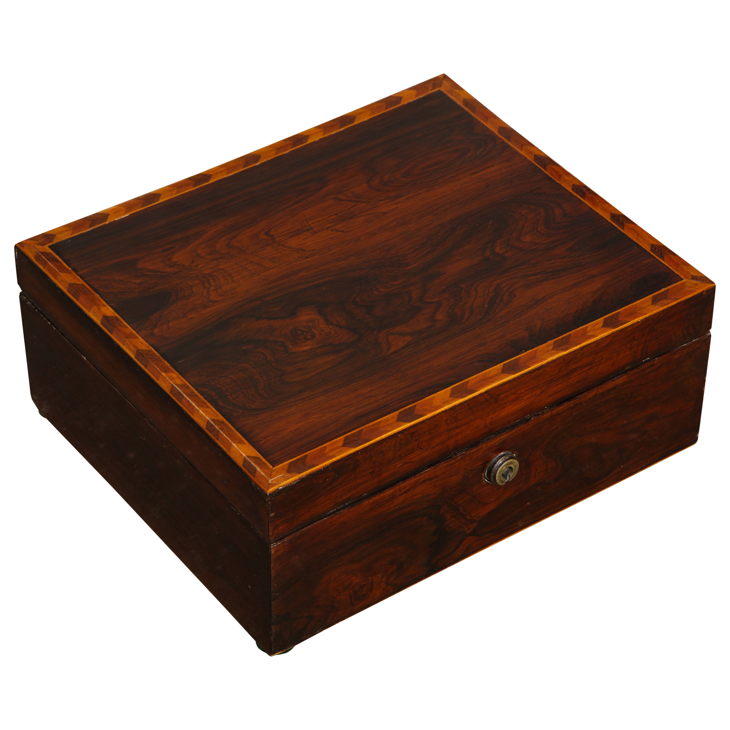 Traditional Antique 19th Century Music Box with Inlaid Case For Sale at 1stDibs