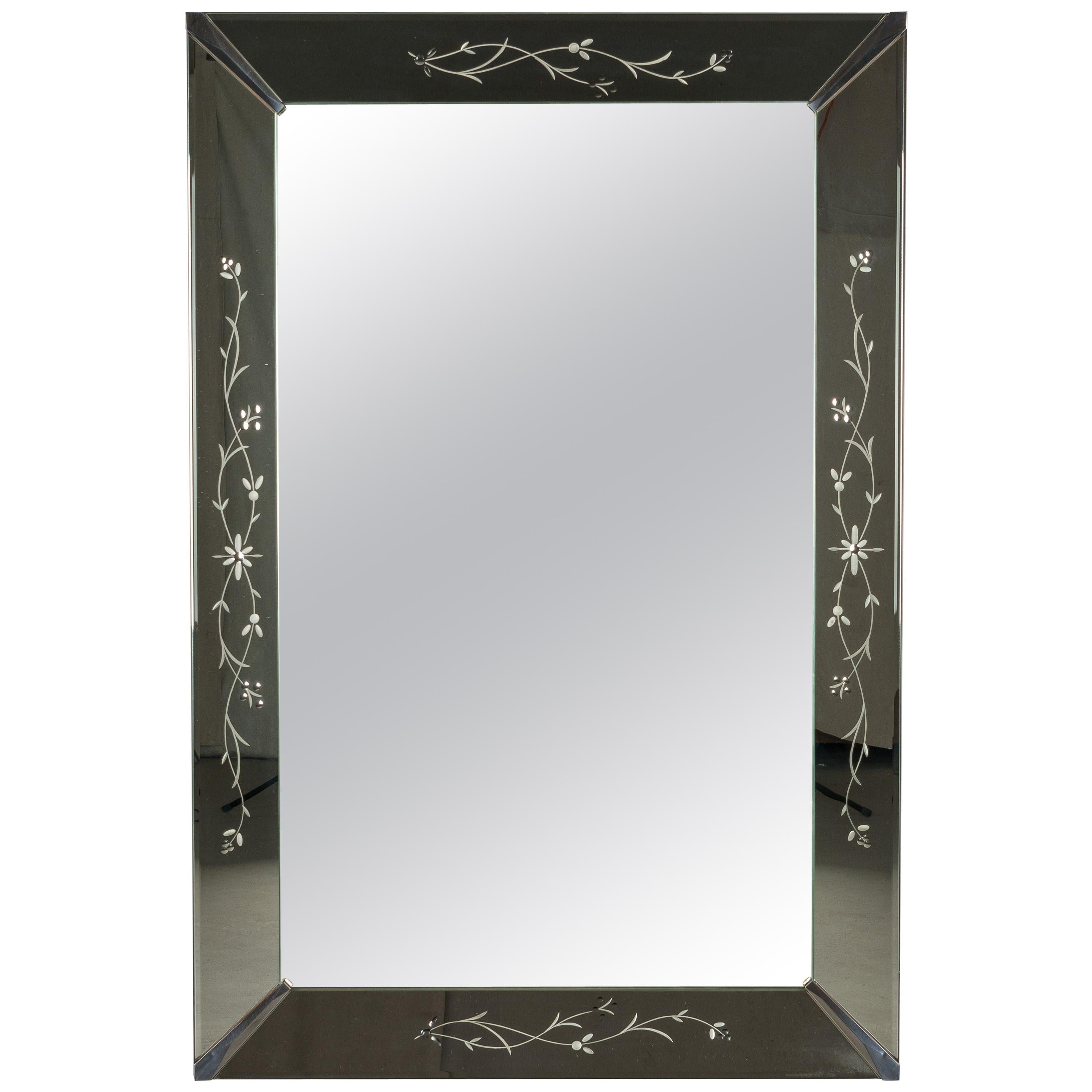 Large Venetian Style Etched Mirror
