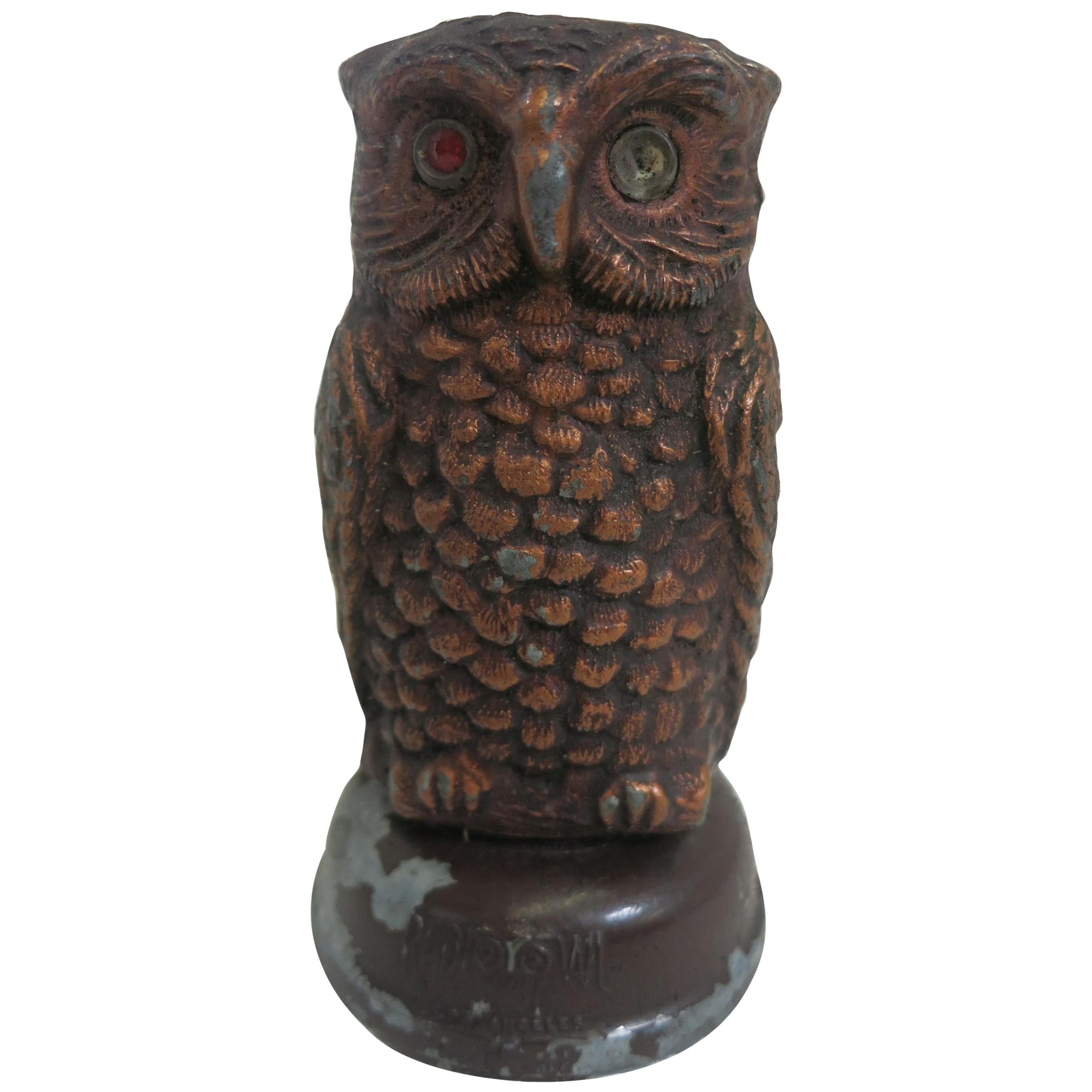 Copper Tone Owl Sculptural Timer