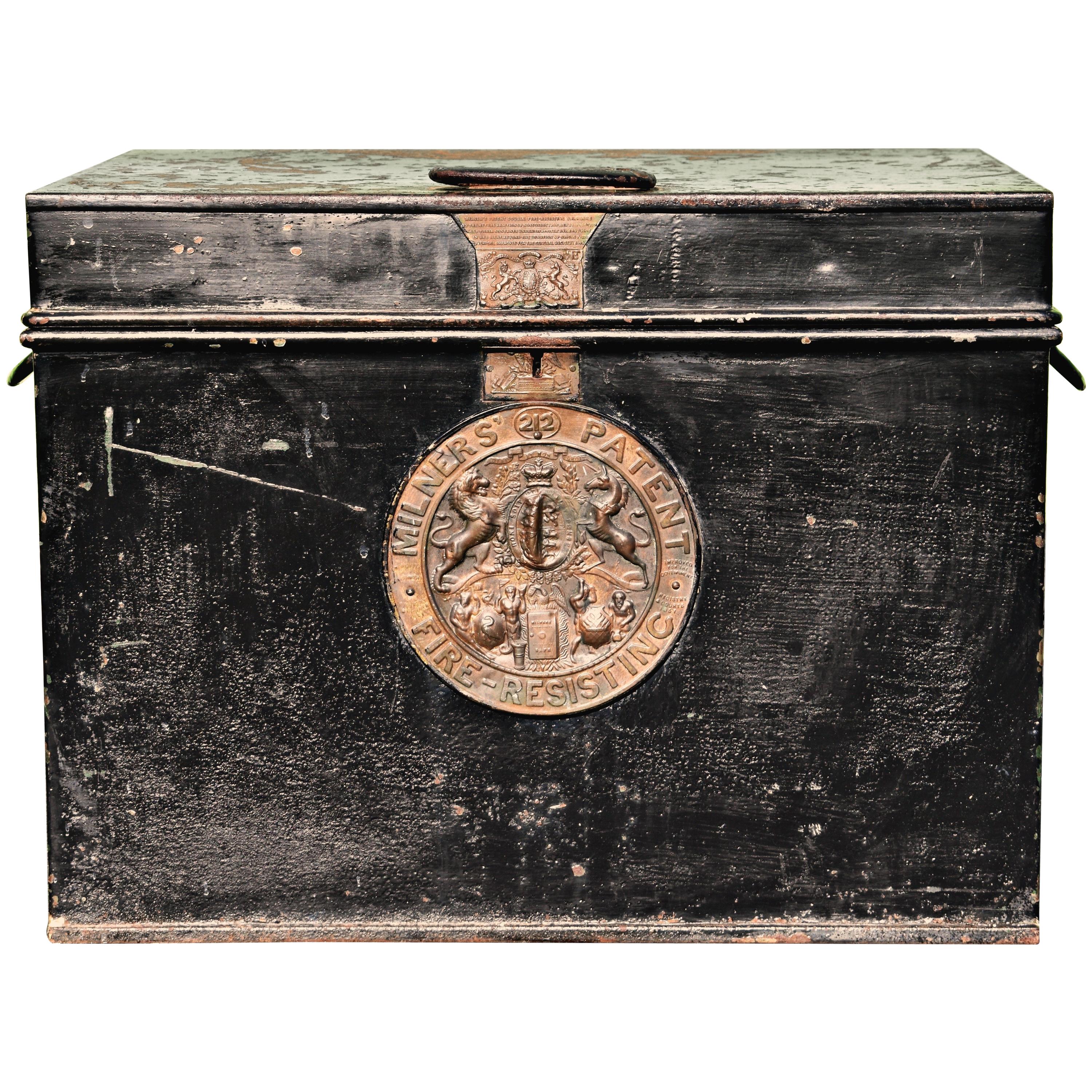 Antique Milners 212 Fire Safe or Strong Box, England, circa 1870 For Sale