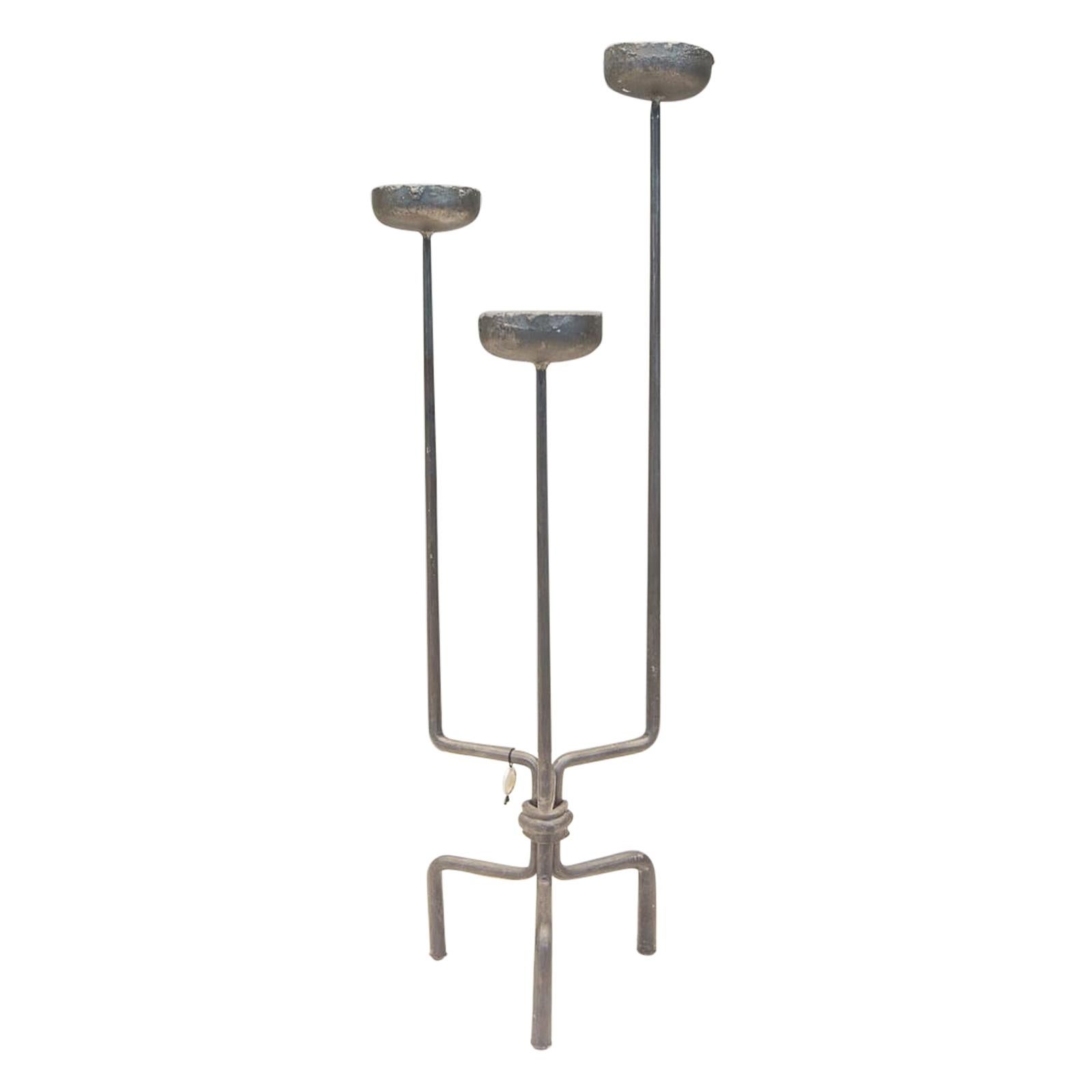 Pair of Floor Wrought Candleholders by Manfred Bredohl Vulkanschmiede, 1970s