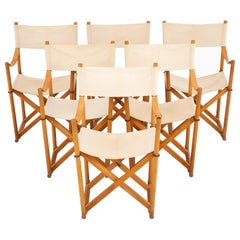 Set of Six Folding Chairs by Mogens Koch