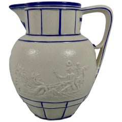 Antique English Felspathic Pottery Jug, Admiral Nelson and Victory, circa 1805