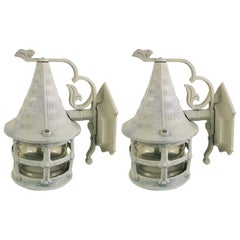 Retro Pair of Nautical Lantern Sconce