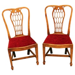 18th Century Pair of Fruitwood English Side Chairs