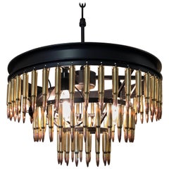 Lampadario Motife a 3 livelli in rame a proiettile di produzione artigianale