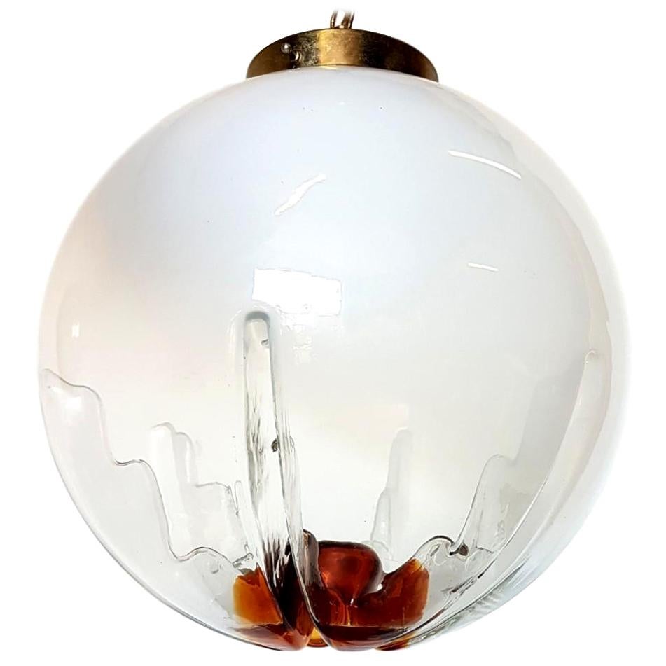 Organic Ball Light Fixture by Mazzega Italy Ceiling Pendant