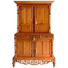 Antique French Housekeepers Cupboard Satinwood 19th Century, circa 1880