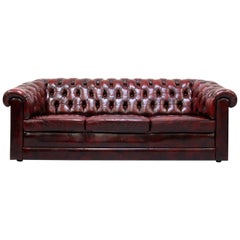 Chesterfield Sofa Leather Antique Vintage Couch English Real Leather