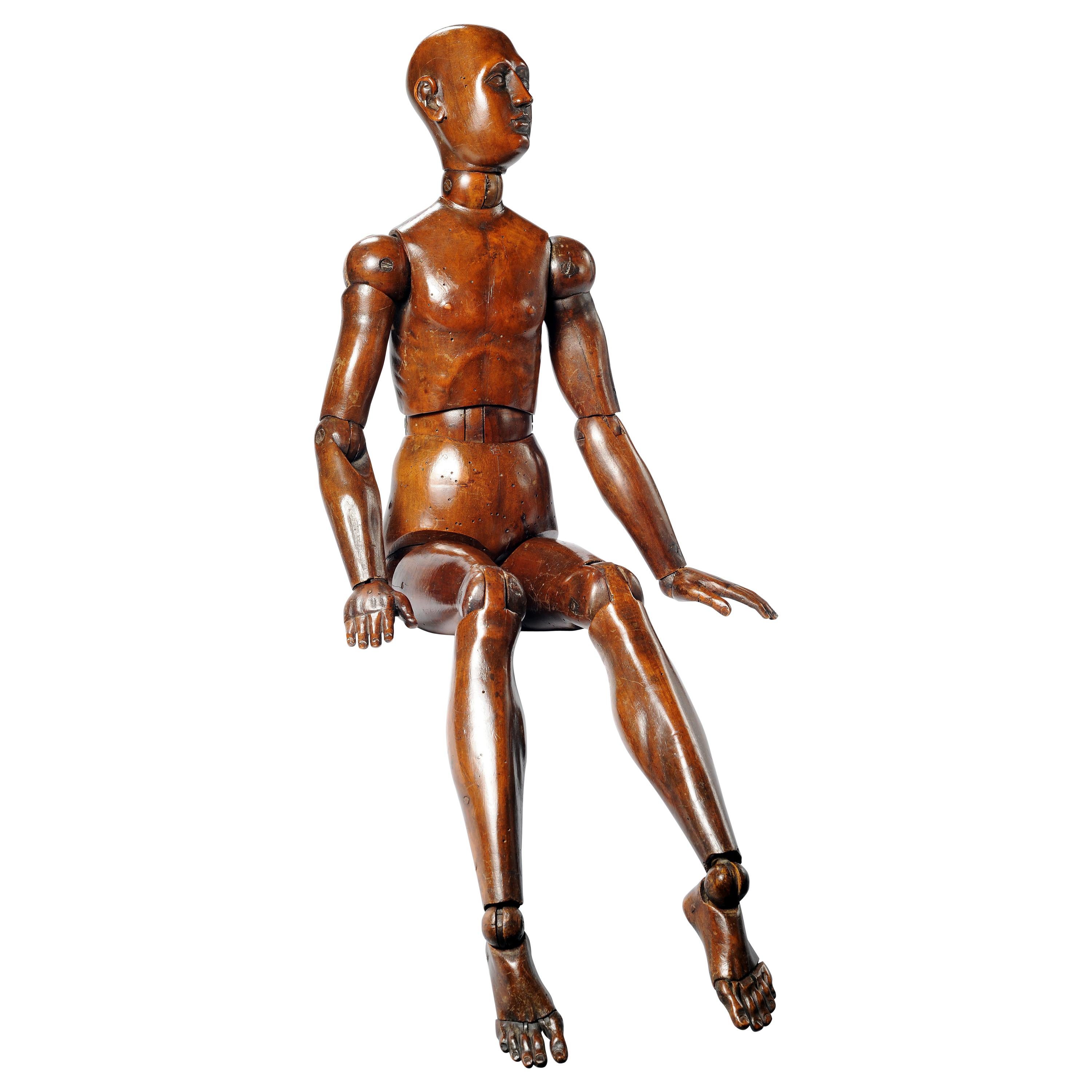 19th Century French or Italian Wood Mannequin, circa 1850