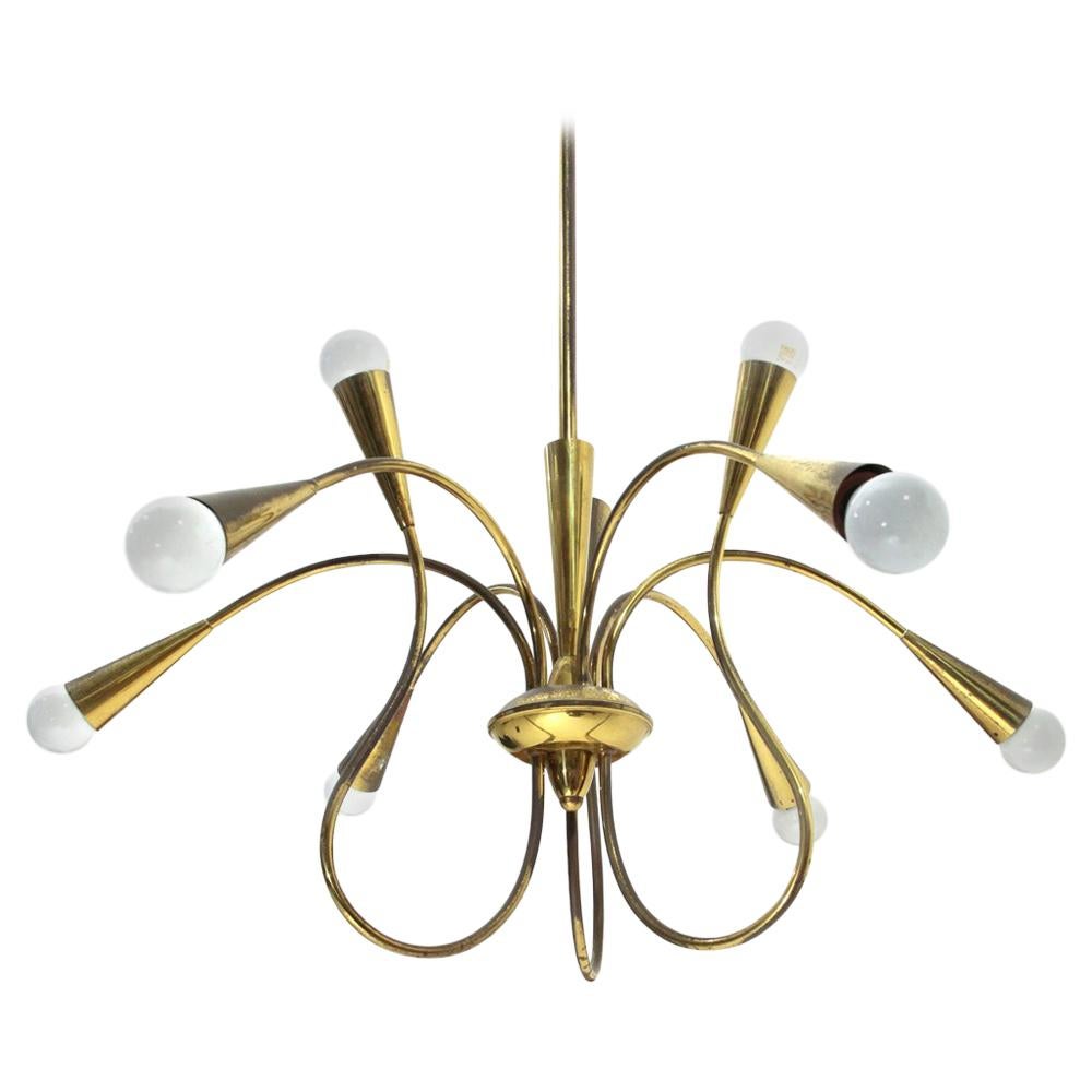 Italian Mid-Century Modern Brass Pendant Lamp, 1950s