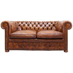 Chesterfield Sofa Leather Used Vintage Couch English Chippendale