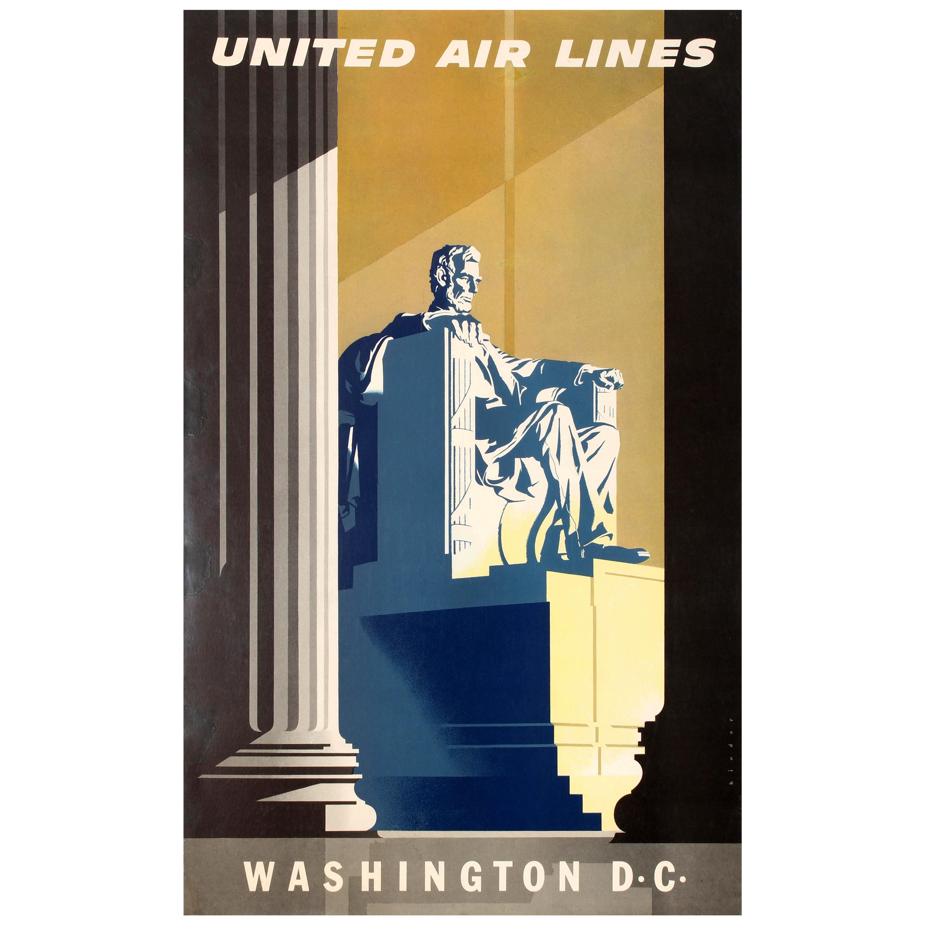 Travel Advertisement Poster Print Washington D.C.National Airlines Vintage U.S 