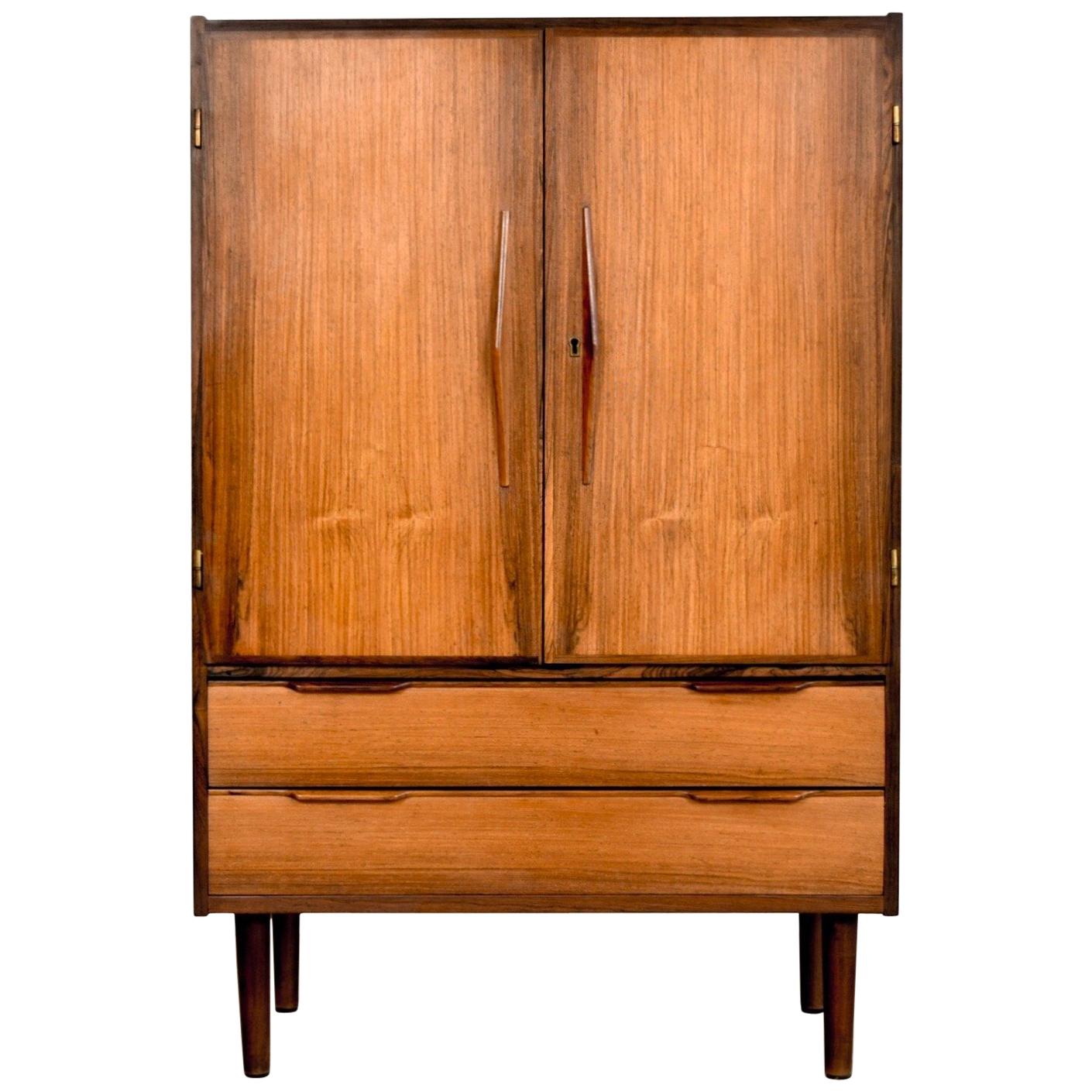 Midcentury Danish Modern Rosewood Bar Cabinet, 1960s For Sale