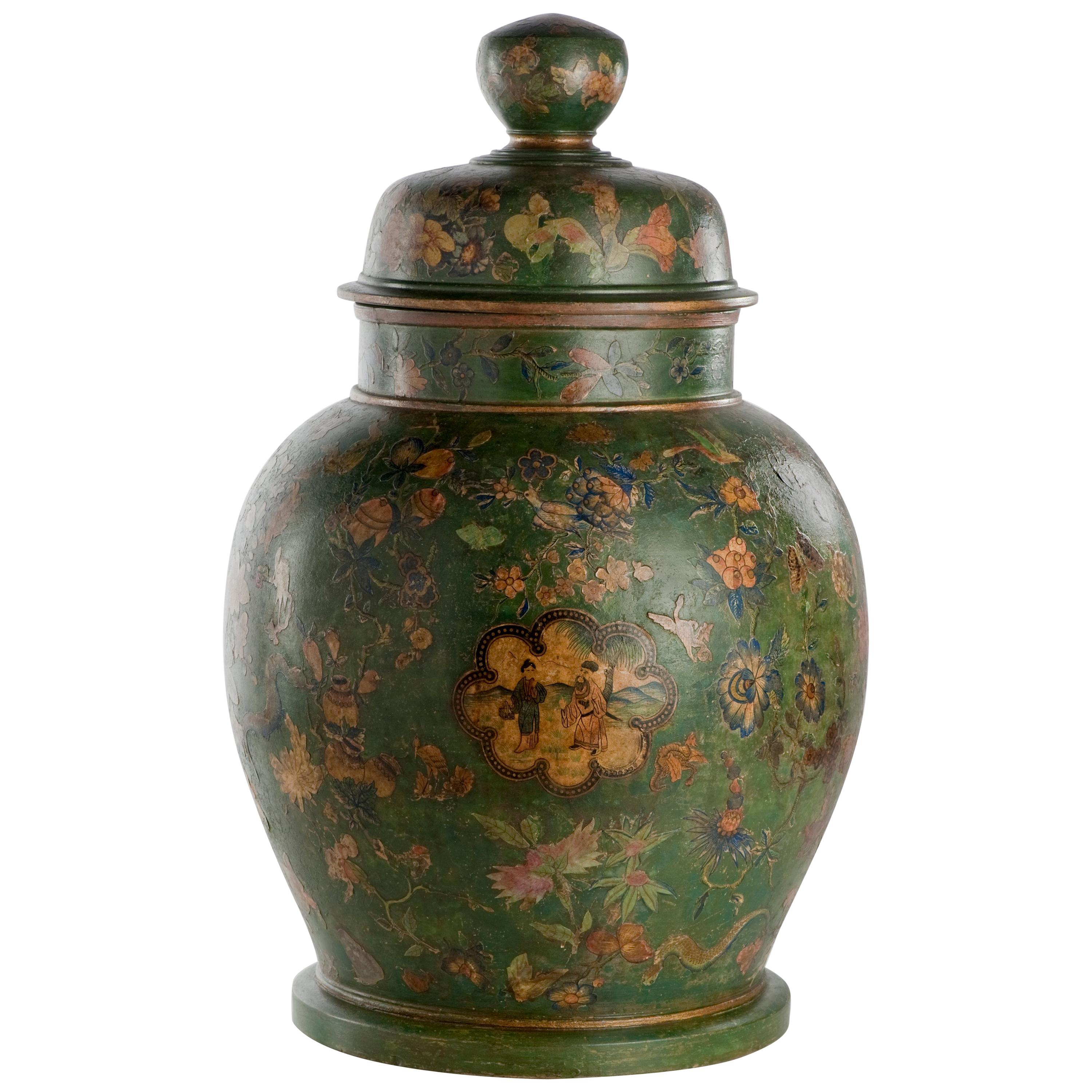 18th Century Italian Terracotta Chinoiserie Vase, circa 1770