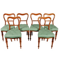 Set of Six 19th Century Victorian Walnut Dining Chairs