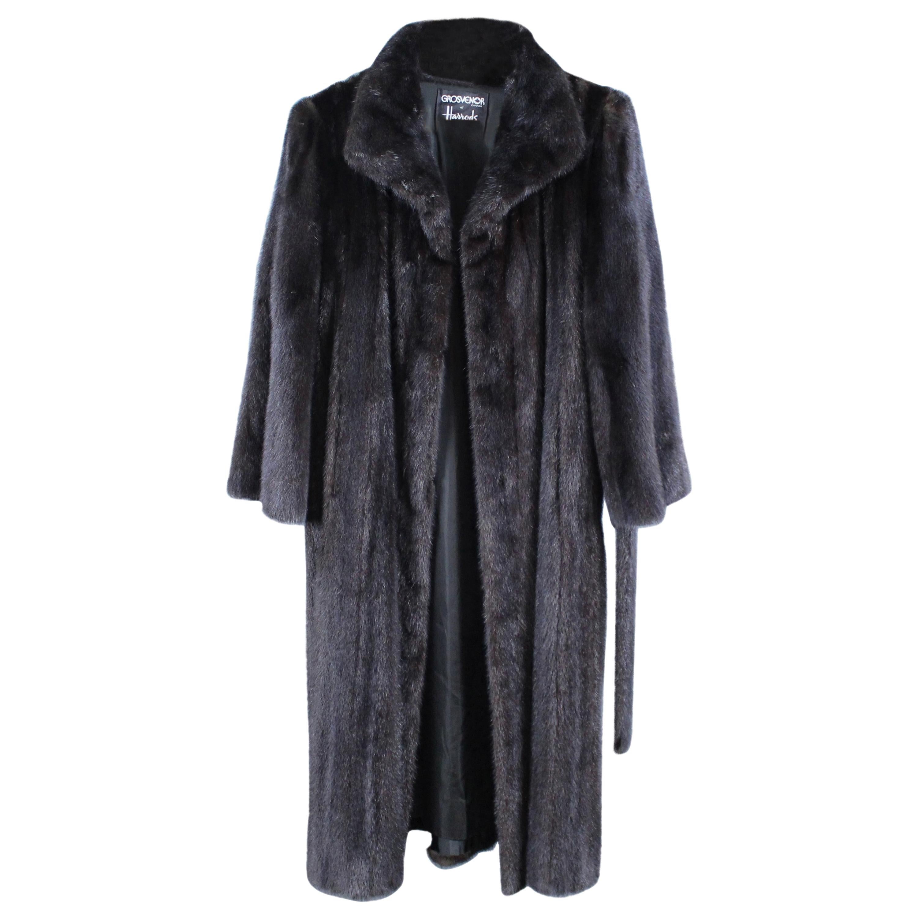 Harrods Full Length Black Mink Coat