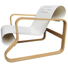 White-Lacquered Paimio 41 Armchair by Alvar Aalto