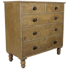 Regency Dry Scraped Original Painted Pine Faux Bamboo Chest of Drawers