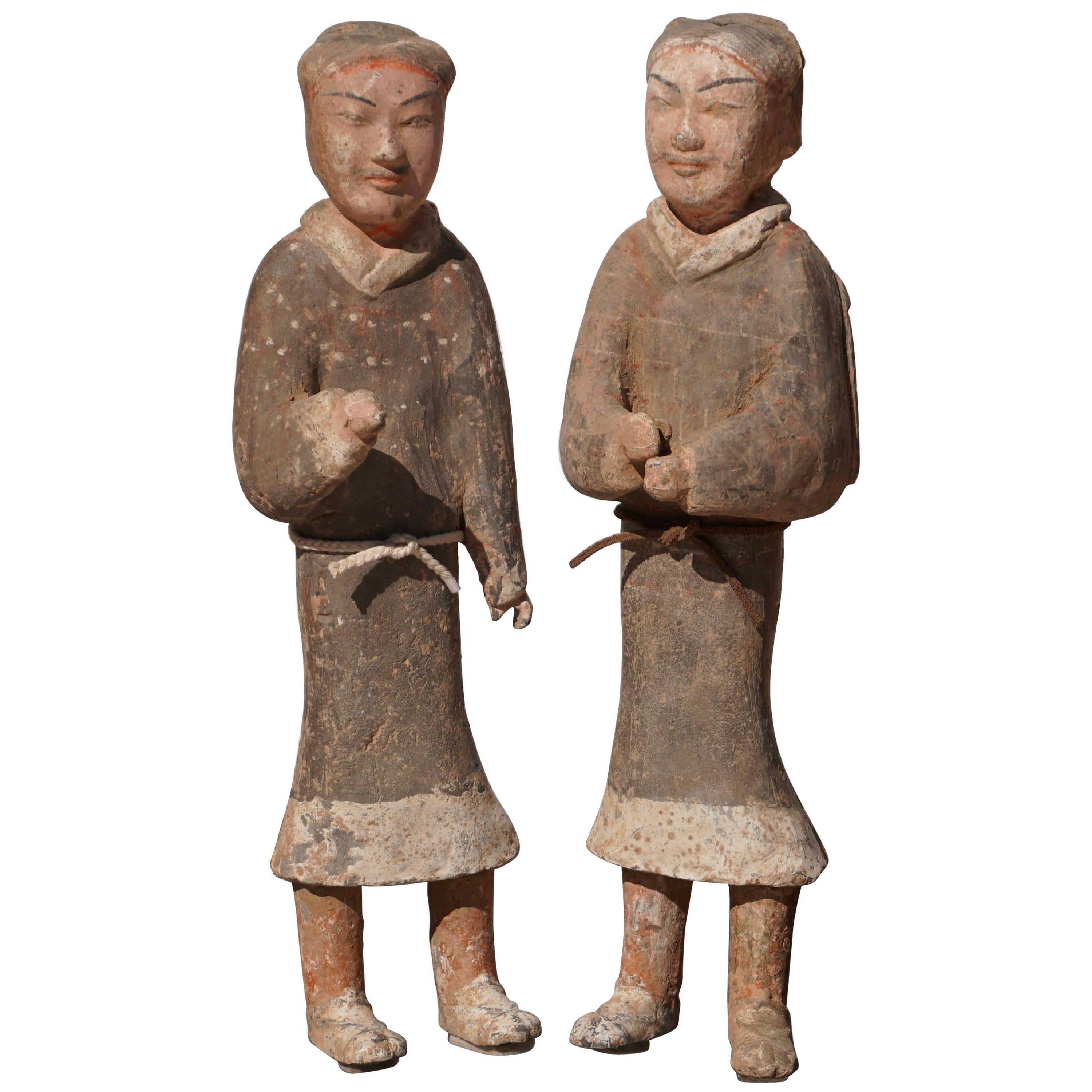 Large Pair of Han Dynasty Guardsmen Warriors '200BC-200AD' Attributed