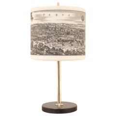 Midcentury Design, Paris and Bordeaux Glass and Brass Table Lamp