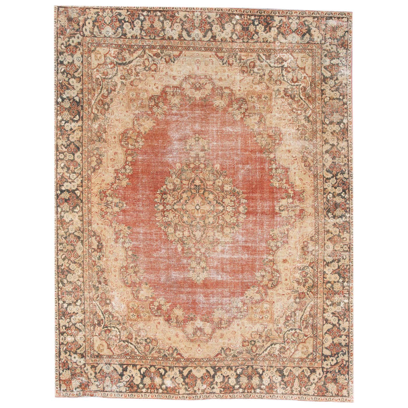 Vintage Distressed Red Persian Wool Rug For Sale at 1stDibs ...