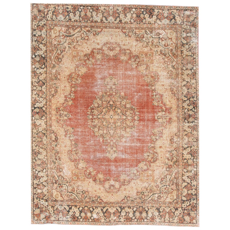 Vintage Distressed Red Persian Wool Rug For Sale at 1stDibs | distressed  red persian rug, distressed red rug, distressed persian rug red