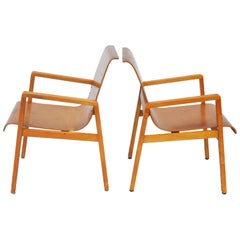 Paire de chaises de couloir vintage 403 d'Alvar Aalto