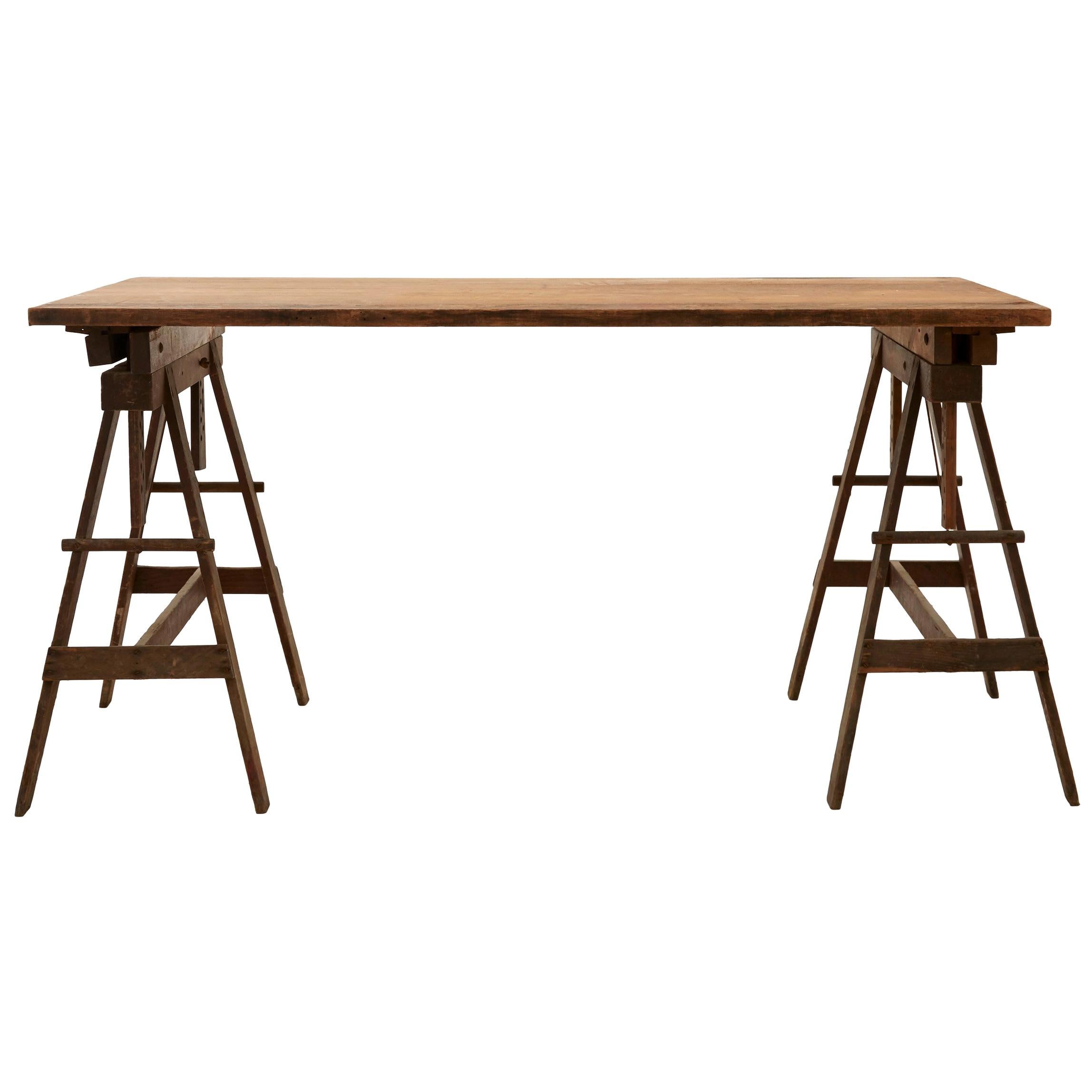Wooden Industrial Drafting Table