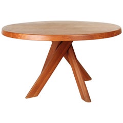 Table de salle à manger Pierre Chapo T21 Sfax, orme, France, années 1970