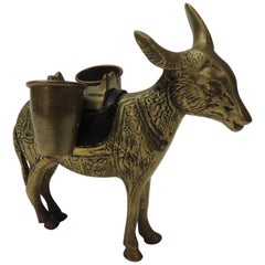 Vintage Brass Donkey Toothpicks Holder