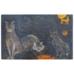 Terry Turrell Painting of Cats a Certain Uncertainty