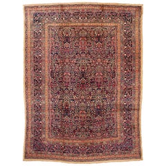 Antique Persian Lavar Kerman Rug with Floral All-Over Design Extremely Detailed