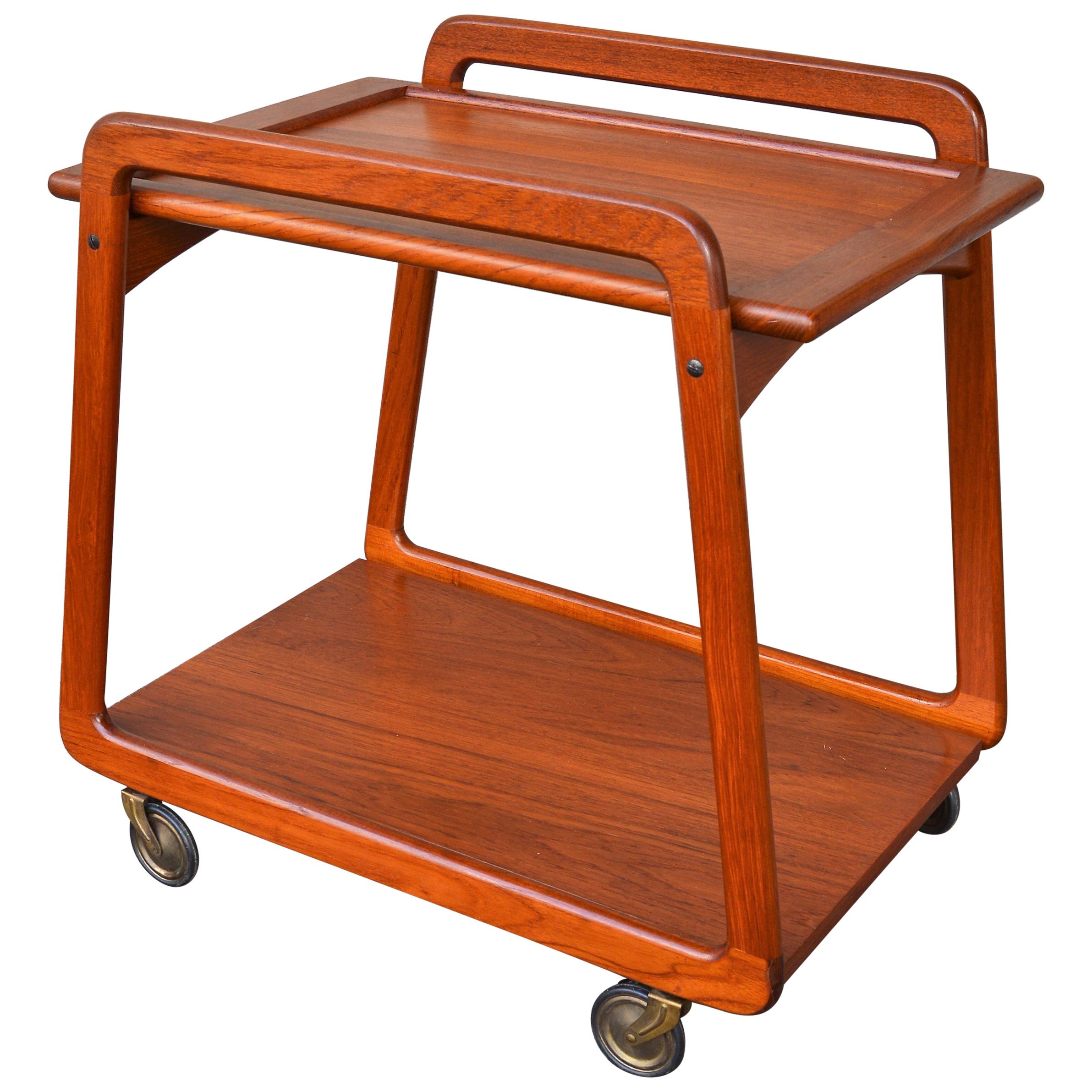 Teak Reversible Tray Top Bar Cart or Tea Trolley by Sika Møbler