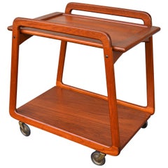 Teak Reversible Tray Top Bar Cart or Tea Trolley by Sika Møbler