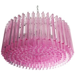 Triedri Murano Glass Chandelier, 265 Pink Prism