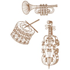Vintage 20th Century Rattan Musical Instruments