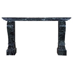 19th Century French Used Green Marble Wall Table-Console