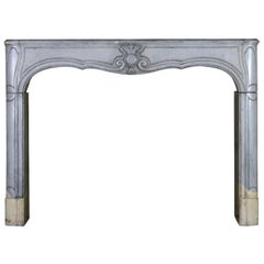 18th Century French Bleu Bicolor Stone Antique Fireplace Surround