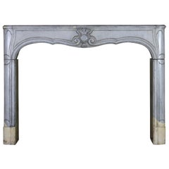 18th Century French Bleu Bicolor Stone Antique Fireplace Surround