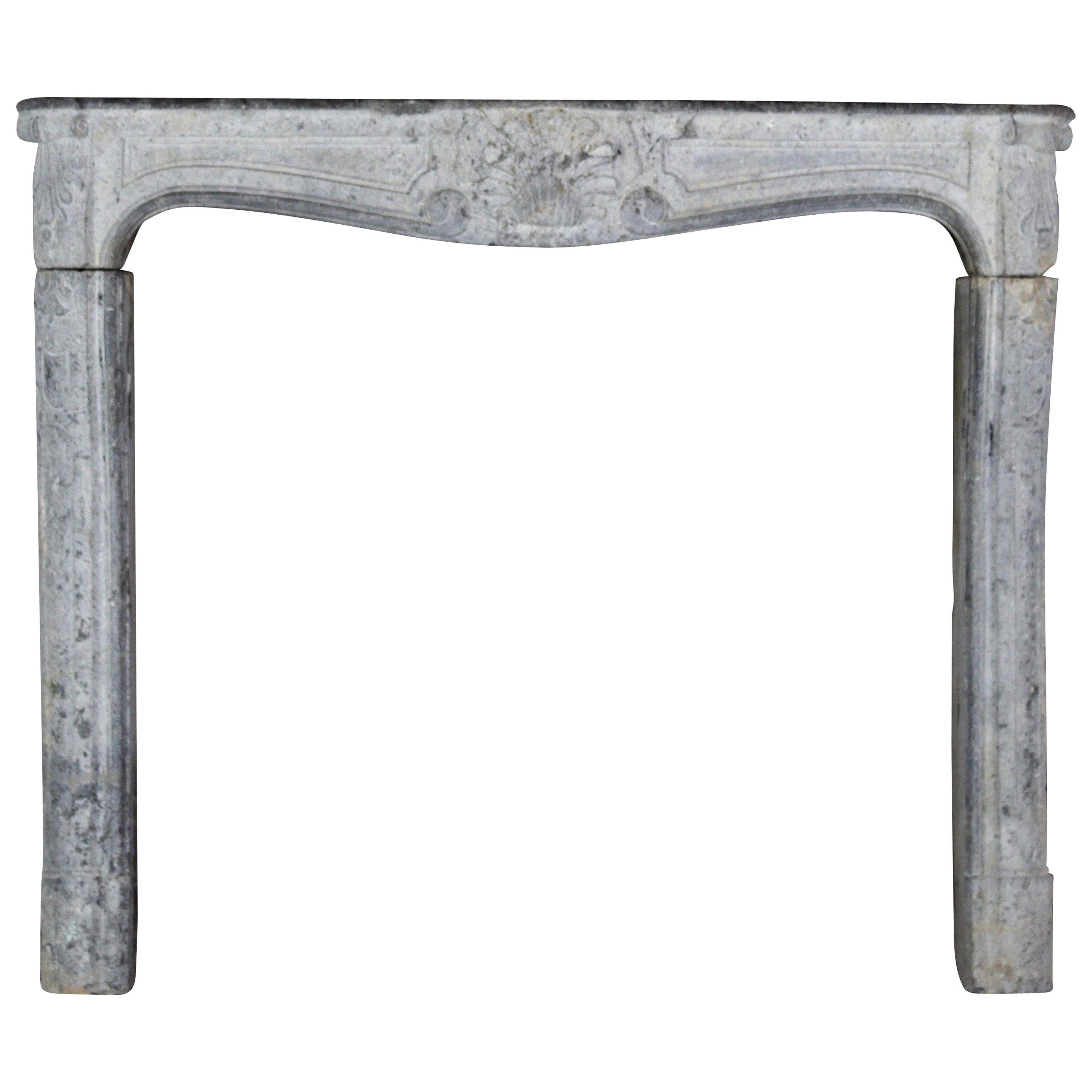 18th Century French Country Bleu Stone Antique Fireplace Surround For Sale