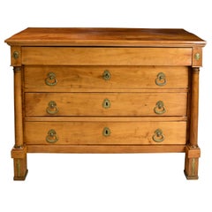 18th Century French Empire Chest of Drawers in Cherry with Ormolu Mounts