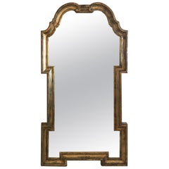 Stunning Large Vertical Lemon Giltwood Mirror in Keyhole Shape