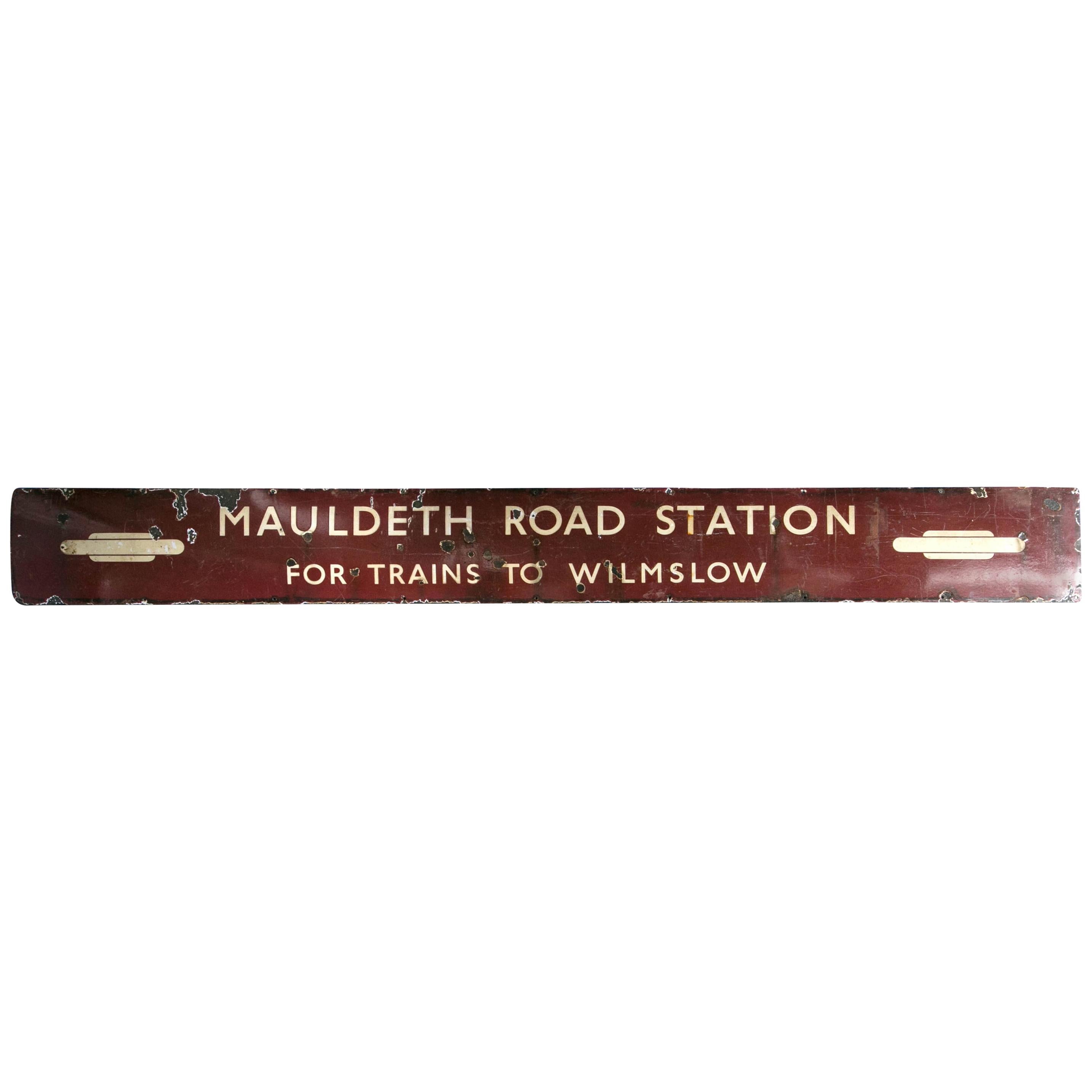 Antique English Railway Sign For Sale