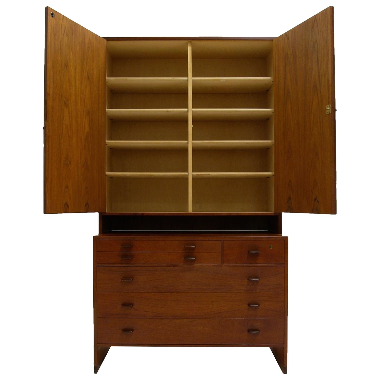 Hans J. Wegner for Ry Furniture Wall Unit with Shelves in Cabinet and Dresser