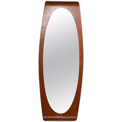Franco Campo & Carlo Graffi Wall Mirror in Curved Wood, Italy, 1960s