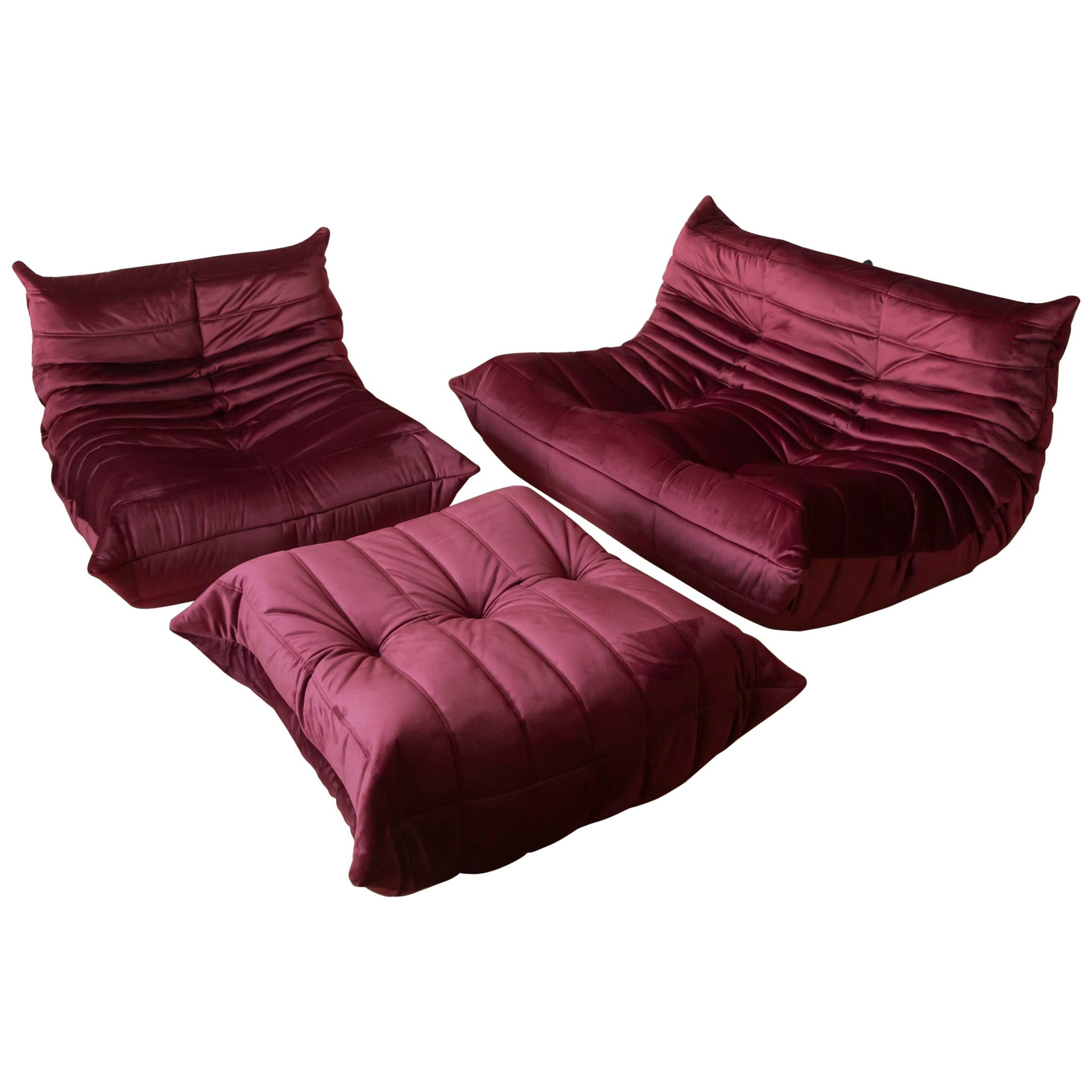 Three-Piece Togo Set by Michel Ducaroy Manufactured by Ligne Roset in France For Sale